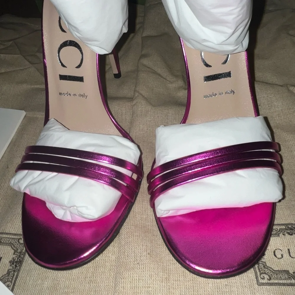 Authentic Gucci Ankle strap heel sandals size 38.5 - Picture 5 of 13